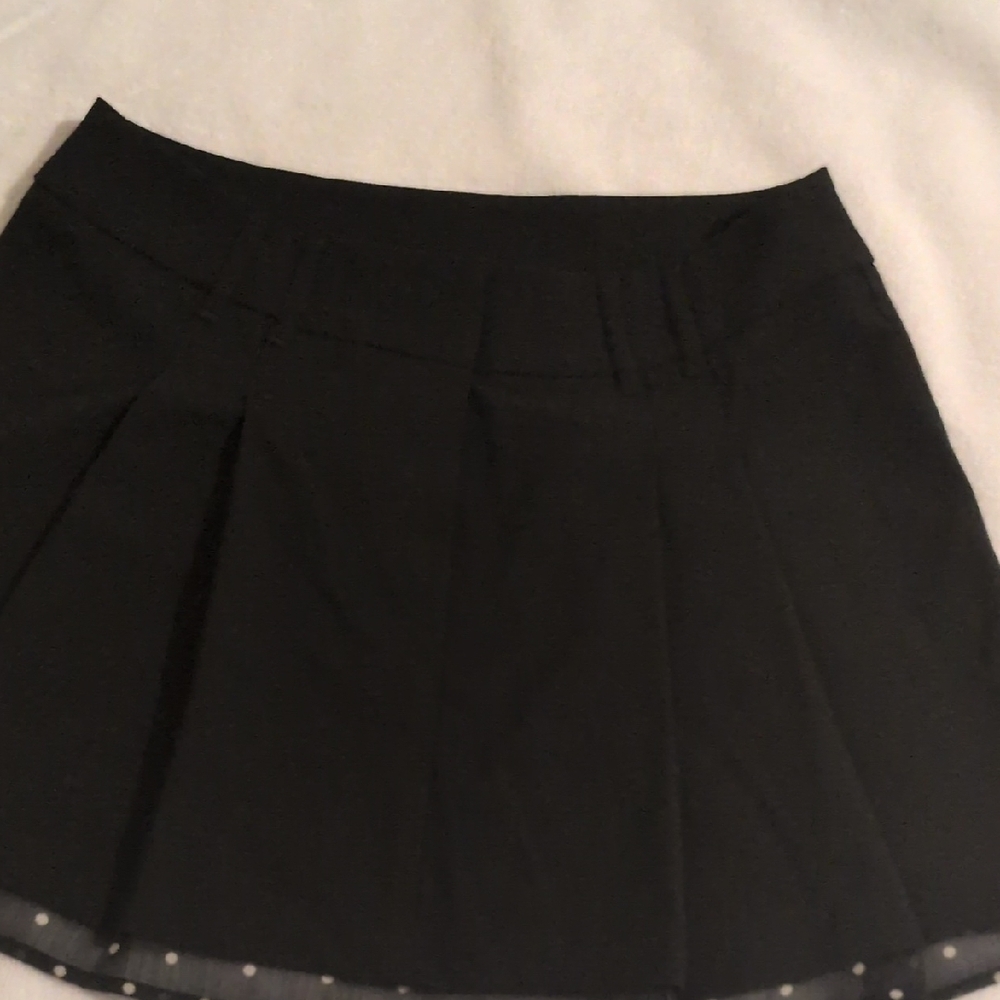 H&M Black A-Line Mini Skirt Pleated Workwear